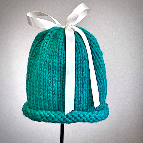 The Shannon - Bows on Beanies (ocean) freeshipping - Mavourneen Knits