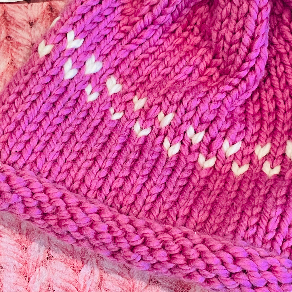 The Sweetheart - Bows on Beanies (rose) freeshipping - Mavourneen Knits